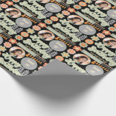 Naam Leeftijd Foto Retro Daisy Flower Verjaardag Cadeaupapier (Hoek)