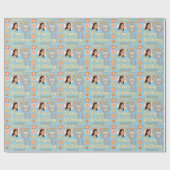 Naam Leeftijd Foto Retro  Daisy Flower Verjaardag Cadeaupapier (Vlak)