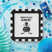 Naam Leeftijd of Jersey Nummer Hockey Sport Papieren Bordje (Feest)