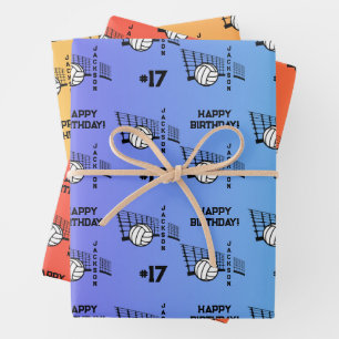 Naam Leeftijd of Nummer Sport Thema Volleybal Inpakpapier Vel