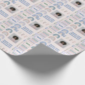 Naam Leeftijd Sentiment Boho Regenboog Roze Blauw  Cadeaupapier (Hoek)