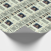 Naam Leeftijd Sentiment Retro Rainbow Bruin Zwart  Cadeaupapier (Hoek)