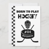 Naam Leeftijd Tekst Jersey Nummer Hockey Verjaarda Kaart (Voorkant)