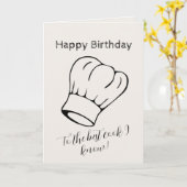 Naam Leeftijd Tekst Koken Lover Kok Chef Verjaarda Kaart (Gele Bloem)