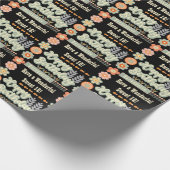 Naam Leeftijd Tekst Retro  Daisy Flower Verjaardag Cadeaupapier (Hoek)