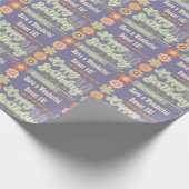 Naam Leeftijd Tekst Retro  Daisy Flower Verjaardag Cadeaupapier (Hoek)