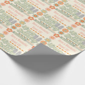 Naam Leeftijd Tekst Retro  Daisy Flower Verjaardag Cadeaupapier (Hoek)