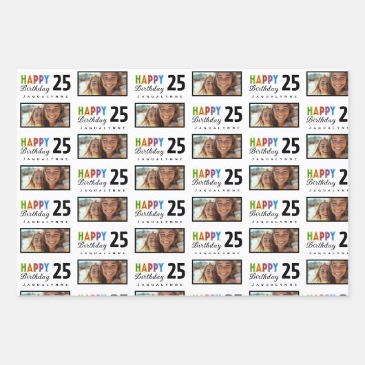 Naam Leeftijd Verjaardag Wrapping Paper (Voorkant)