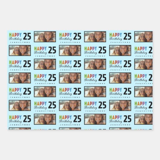 Naam Leeftijd Verjaardag Wrapping Paper (Voorkant 3)