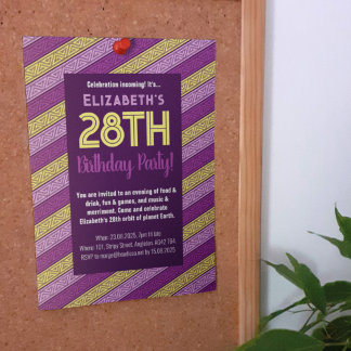 Naam & Leeftijd Verjaardagsfeest Celtic Stripe Paa Kaart