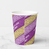 Naam & Leeftijd Verjaardagsfeest Celtic Stripe Paa Papieren Bekers (Rechts)