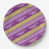 Naam & Leeftijd Verjaardagsfeest Celtic Stripe Paa Papieren Bordje (Voorkant)