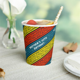Naam & Leeftijd Verjaardagsfeest Celtic Stripe Roo Papieren Bekers