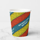 Naam & Leeftijd Verjaardagsfeest Celtic Stripe Roo Papieren Bekers (Achterkant)