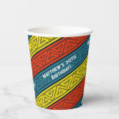Naam & Leeftijd Verjaardagsfeest Celtic Stripe Roo Papieren Bekers (Voorkant)