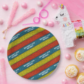 Naam & Leeftijd Verjaardagsfeest Celtic Stripe Roo Papieren Bordje (Feest)