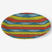 Naam & Leeftijd Verjaardagsfeest Celtic Stripe Roo Papieren Bordje (Gekanteld)