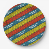 Naam & Leeftijd Verjaardagsfeest Celtic Stripe Roo Papieren Bordje (Voorkant)