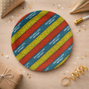 Naam & Leeftijd Verjaardagsfeest Celtic Stripe Roo Papieren Bordje