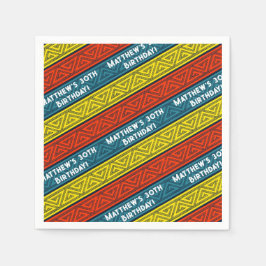 Naam & Leeftijd Verjaardagsfeest Celtic Stripe Roo Servet