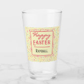 Naam, Lente Patroon Happy Easter Pint Glas (Voorkant)