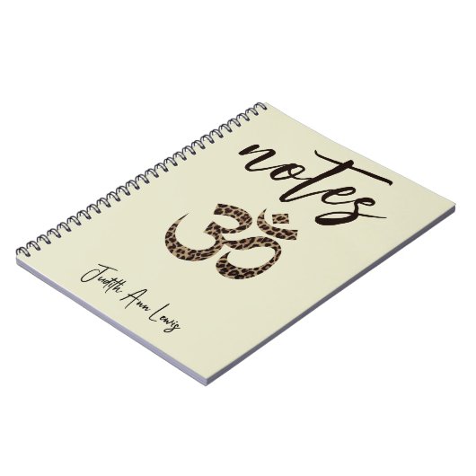 Naam, Leopard OM Symbool Notities Notitieboek (Linkerzijde)