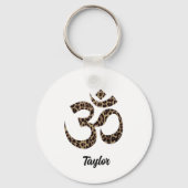 Naam, Leopard Print Om Symbool 2-in Aluminium Sleutelhanger (Voorkant)