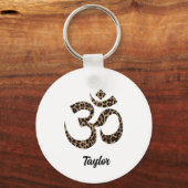 Naam, Leopard Print Om Symbool 2-in Aluminium Sleutelhanger (Voorkant)