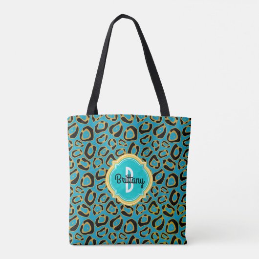 Naam leopard Spots Monogram Tote Bag (Achterkant)