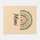 Naam Leopard Spots Print Brown Rainbow Fleece Deken (Voorkant (Horizontaal))