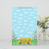 Naam leraar Classroom Opmerkingen | Schuif op bus Briefpapier (Staand voorkant)