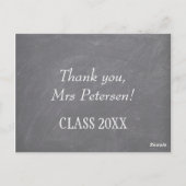 Naam leraar dank je rode appel krijtbord briefkaart (Achterkant)