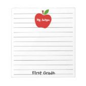 Naam leraar en Grade Apple Notitieblok (Voorkant)