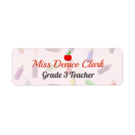 Naam leraar en roze label klasse