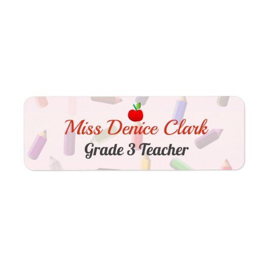 Naam leraar en roze label klasse (Voorkant)