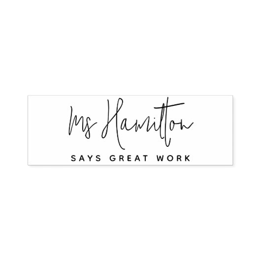Naam leraar Geweldig werk School markering Zelfinktende Stempel (Design)