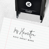 Naam leraar Geweldig werk School markering Zelfinktende Stempel