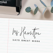 Naam leraar Geweldig werk School markering Zelfinktende Stempel