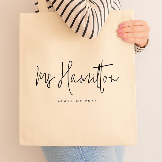 Naam leraar Klasse van het Jaar Educator Appreciat Tote Bag