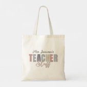 Naam Leraar Stuff Leraren Waardering Gift Tote Bag (Achterkant)
