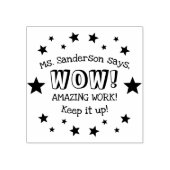 Naam leraar Wow verbazingwekkende werk sterren voo Rubberstempel (Afrduk)