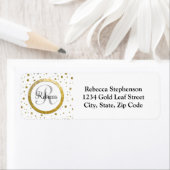 Naam Letter Gold Confetti Monogram Etiket (Insitu)