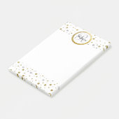 Naam Letter Gold Confetti Monogram Post-it® Notes (Schuin)