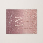 Naam Letter Puzzle Roos Gold Blush Glitter Drivers Legpuzzel (Horizontaal)