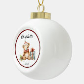 Naam Leuke Kerst Teddy Keramische Bal Ornament (Rechts)