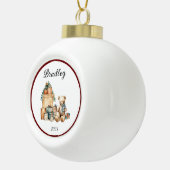 Naam Leuke Kerst Teddy Keramische Bal Ornament (Rechts)