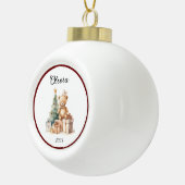 Naam Leuke Kerst Teddy Keramische Bal Ornament (Rechts)