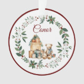 Naam Leuke Teddy Kerstboom Acryl Ornament (voorkant)