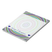 Naam + Levendige kleurrijke cirkels/Rings-patroon Notitieblok (Linkerzijde)