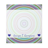 Naam + Levendige kleurrijke cirkels/Rings-patroon Notitieblok (Voorkant)